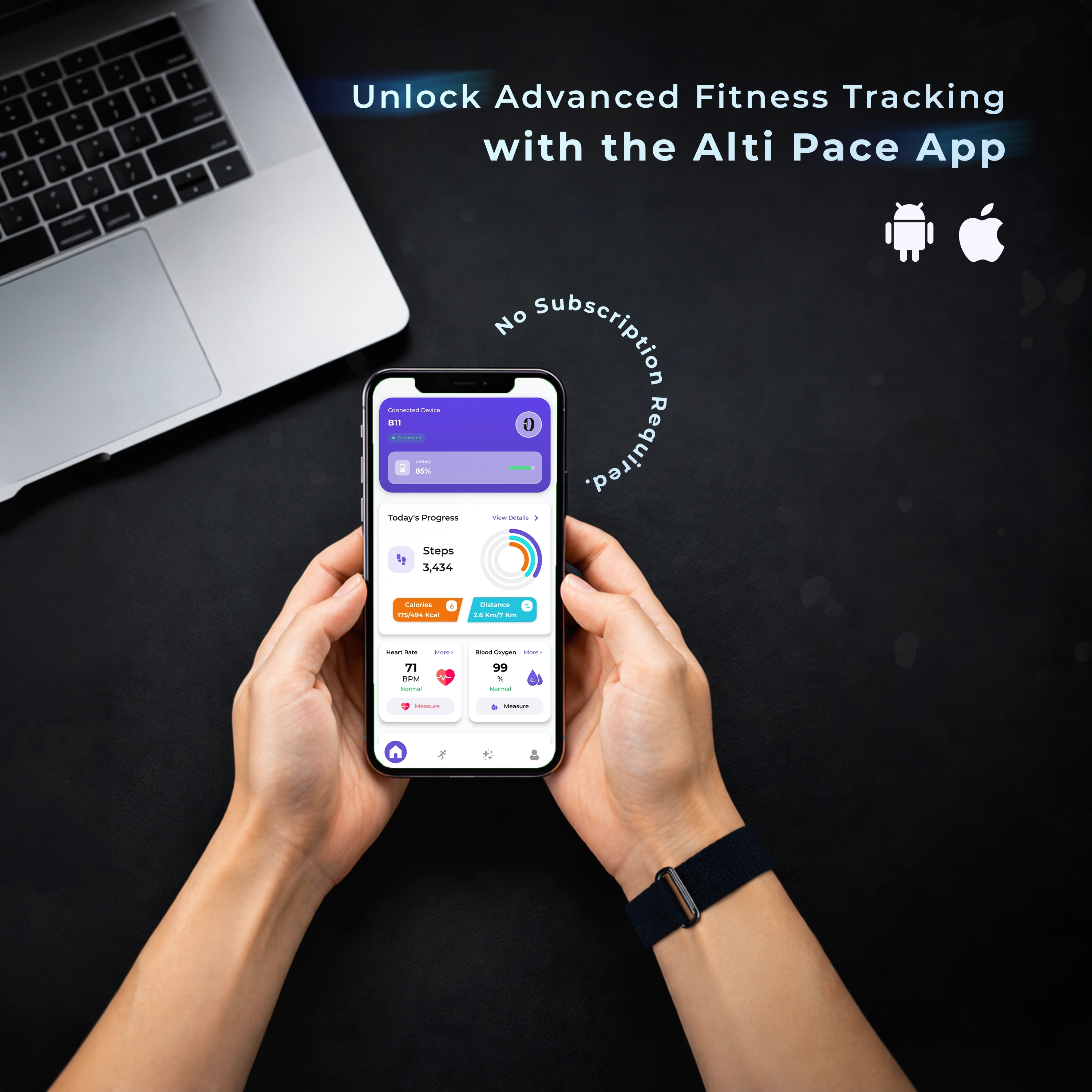 Alti Fit+ Smart Fitness Band – Advanced Health Tracking Made Simple