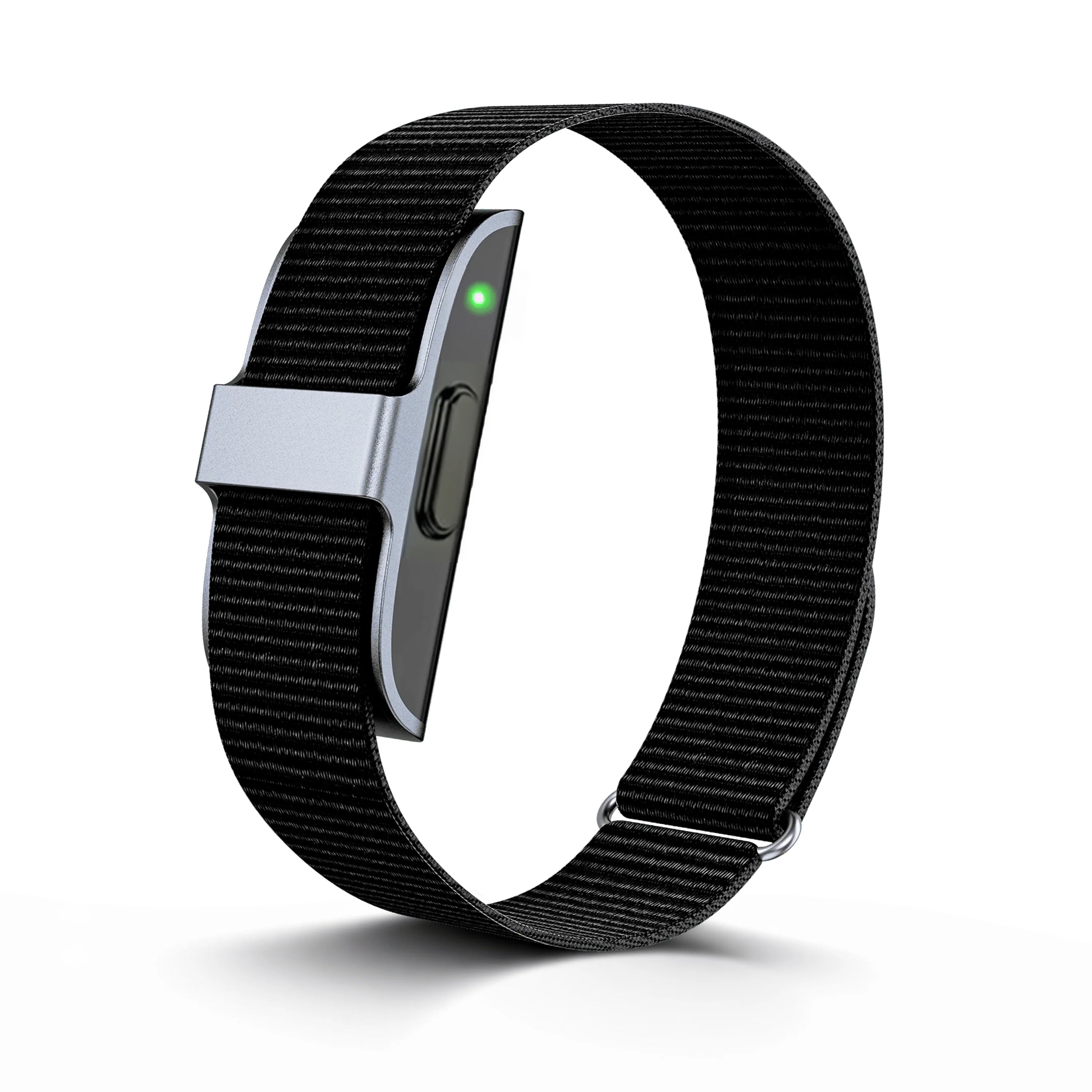 Black smart band with metal clasp